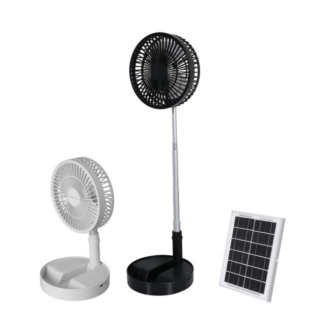 MJ-SF6 Mini Ventilador de CC solar DC plegable Portable Portable Recargable con batería USB para acampar Home Greenhouse