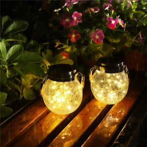 Luz de frasco solar de vidrio decorativo impermeable para al aire libre